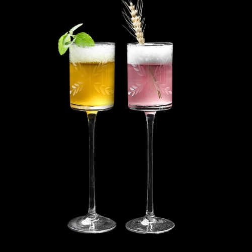 Vesselia Janpanese Style Hand Blown Engraved Champagne Glass