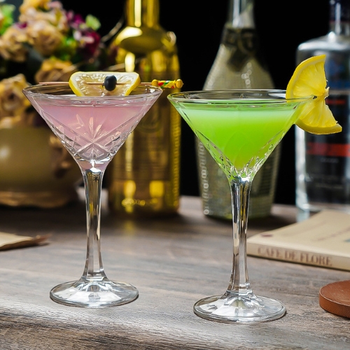 Vesselia Crystal Martini Cocktail Glass with Engraved Design - OEM & ODM for Brands