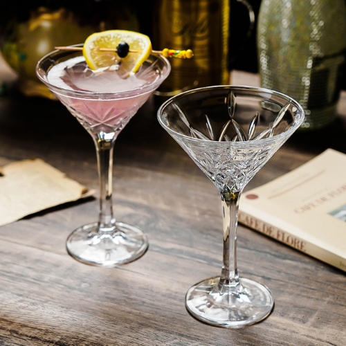 Vesselia Crystal Martini Cocktail Glass with Engraved Design - OEM & ODM for Brands