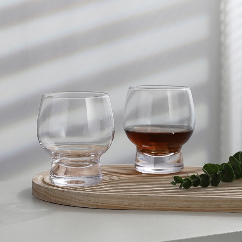 Vesselia Bourbon Tasting Glass Short Stem Old Fashioned Whiskey Rock Glass 