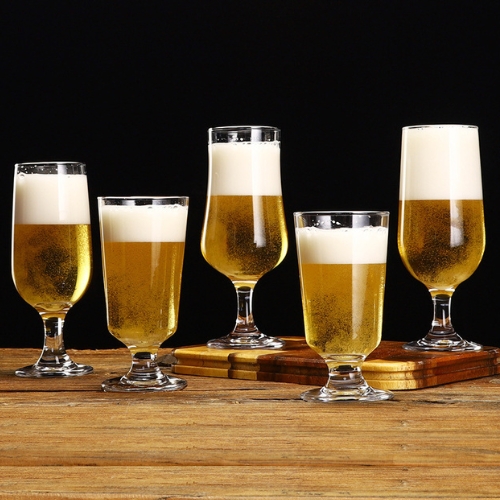 Custom Goblet Glass Drinking Cup Pilsner Tumbler Stem Beer Glasses
