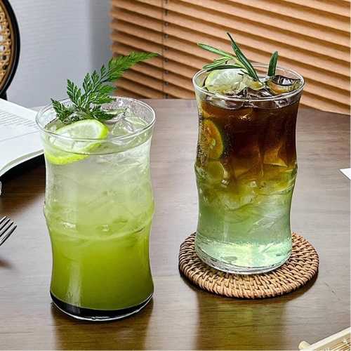 Bamboo style glass tumbler Bamboo style glass tumbler