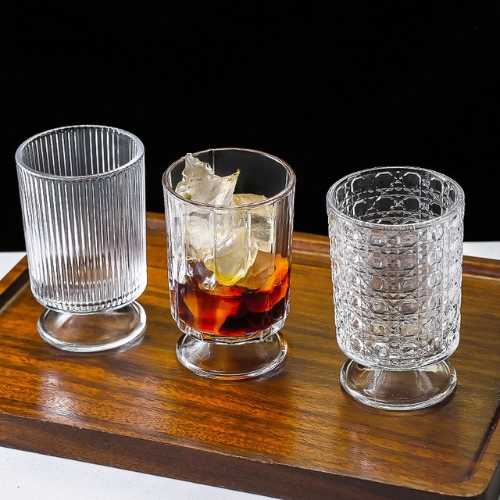 Vintage lowball glass cup for iced coffee