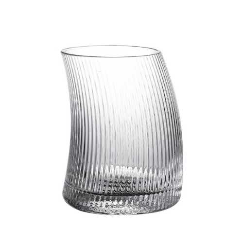 Luxury Hammered Glass Coffee Cup – Crescent Design Latte Glass Tumbler for Juice, Water & Beverages