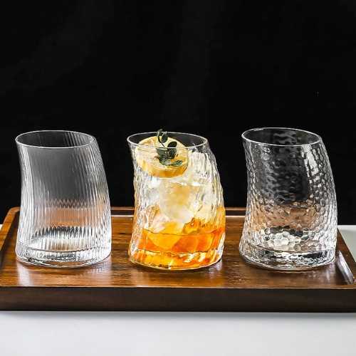 hammered glass coffee cup with crescent texture design hammered glass coffee cup with crescent texture design