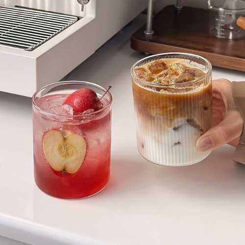 vertical ribbed borosilicate glass cup for coffee and milk vertical ribbed borosilicate glass cup for coffee and milk
