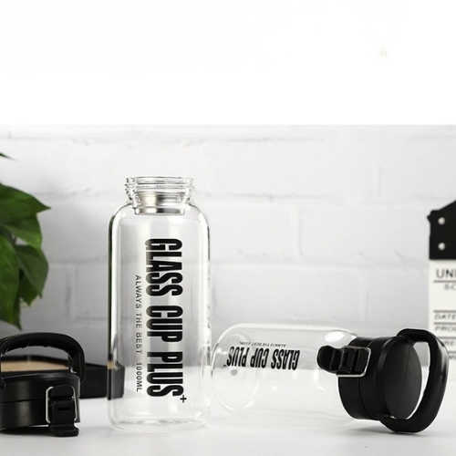 large capacity glass water bottle for outdoor sports and gym use