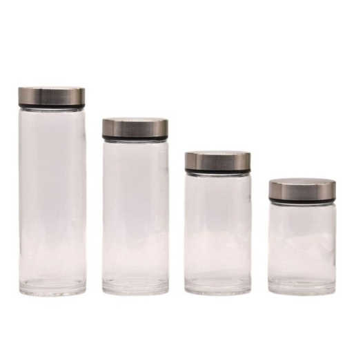 Mini Borosilicate Glass Jar with Stainless Steel Lid | Food Grade Portable Glass Cup Custom