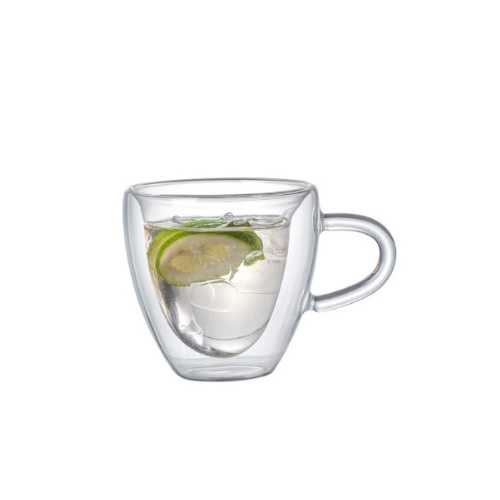 Custom Wholesale Double Wall Borosilicate Glass Cup Heat Resistant Insulated Coffee Milk Mug
