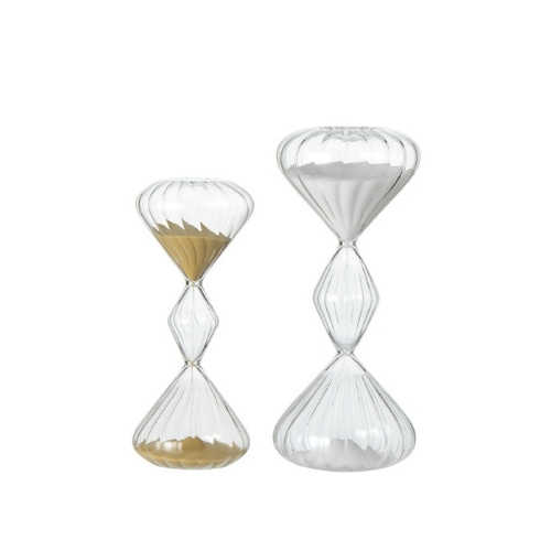 Creative Ribbed Glass Hourglass Timer | Spiral Water Drop Sand Timer Decorative Glass Craft