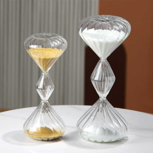 Creative Ribbed Glass Hourglass Timer | Spiral Water Drop Sand Timer Decorative Glass Craft