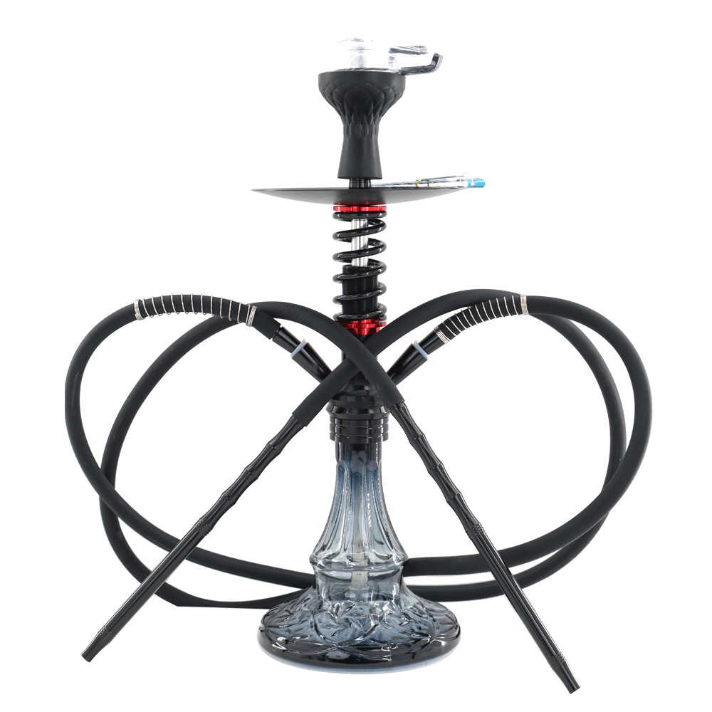Wholesale Arabic Hookah Shisha Set | Aluminum Alloy Double Hose Glass Hookah Factory Supplier