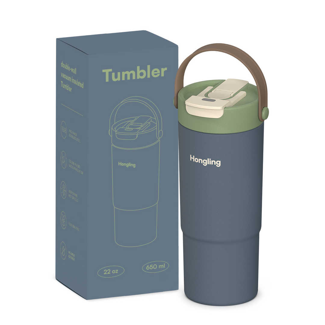 304 Stainless Steel Straw Tumbler With Handle | Insulated Car Cup OEM