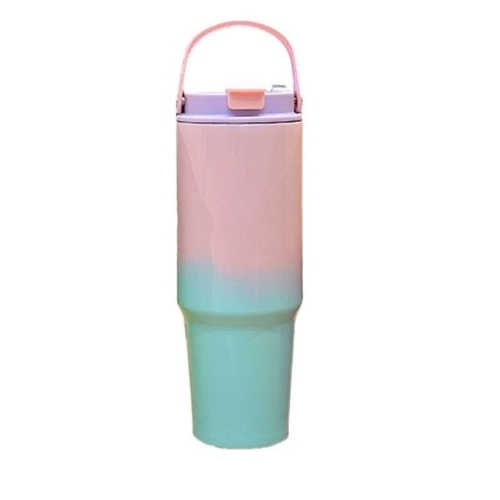 30oz Stainless Steel Tumbler With Handle | Gradient Insulated Car Cup OEM