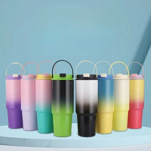 30oz stainless steel tumbler with handle and gradient design 30oz stainless steel tumbler with handle and gradient design