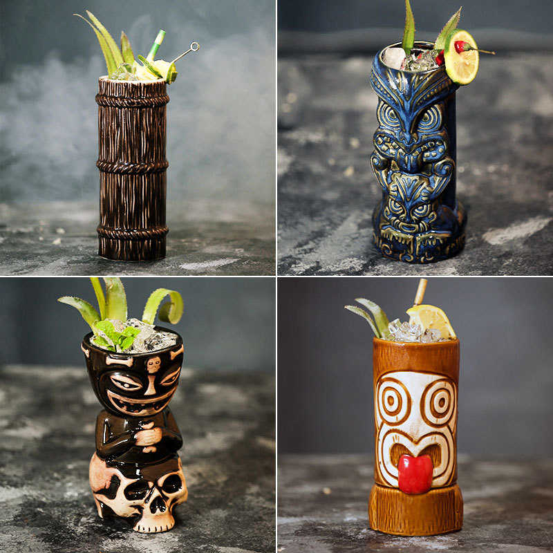 Custom ceramic Tiki mug for Hawaiian cocktails
