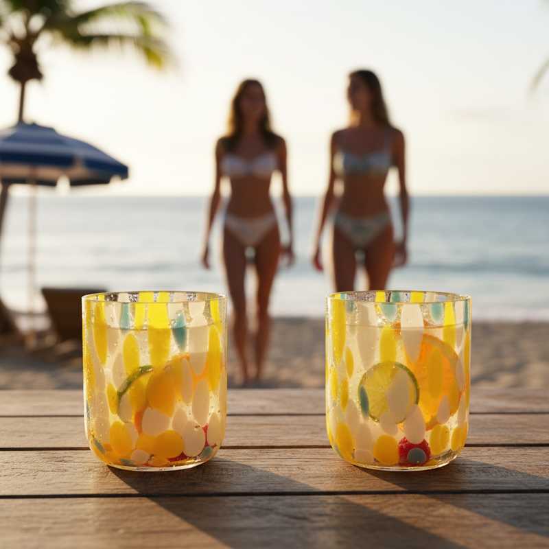 Custom Colorful Dot Glasses for Restaurants & Hotels | Handmade Crystal Drinking Glassware